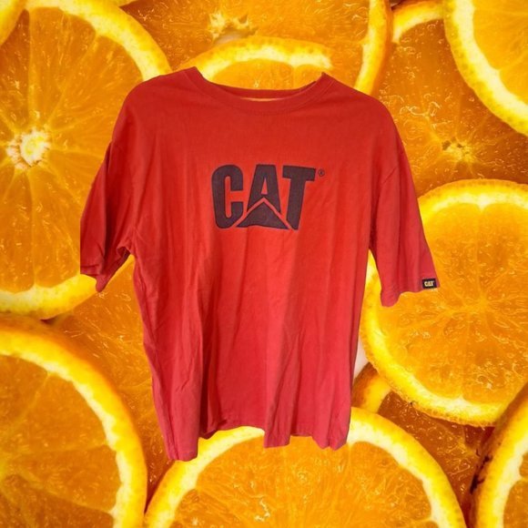 Cat Orange Logo Shirt Size Medium - Picture 1 of 5
